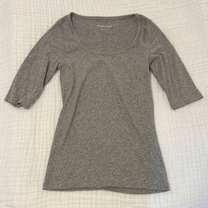 Everlane Supima Micro Rib Scoop Neck Tee
